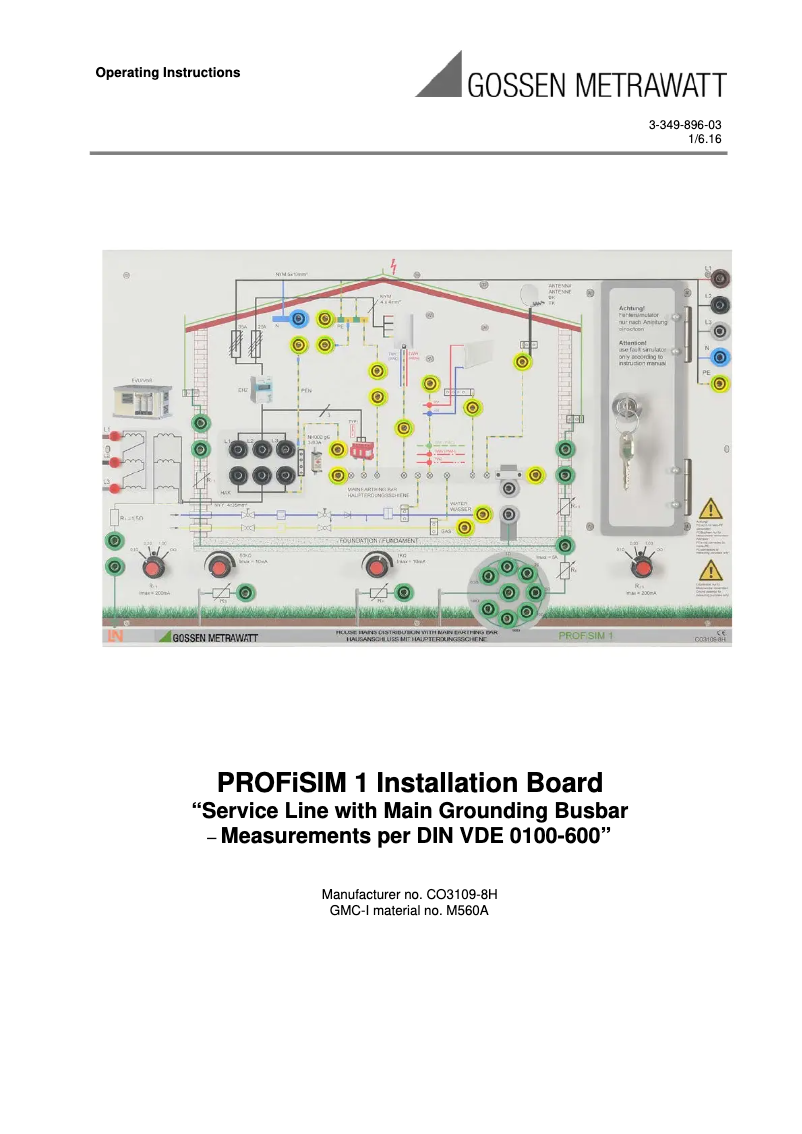 Page 1 de la notice Manuel utilisateur Gossen Metrawatt PROFiSIM 1