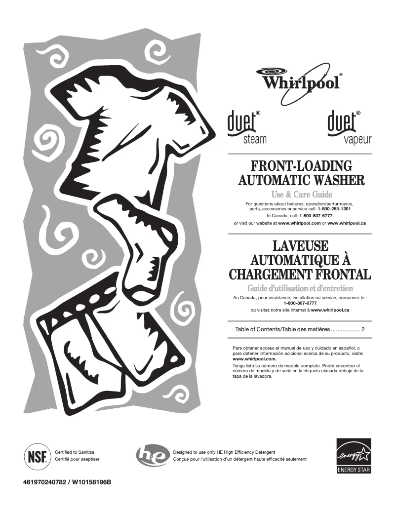 Image de la première page du manuel de l'appareil WFW9500TC