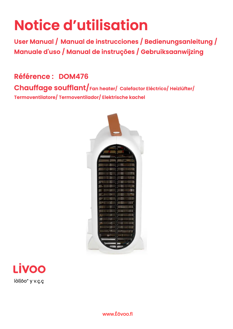 Page 1 de la notice Manuel utilisateur Livoo DOM476
