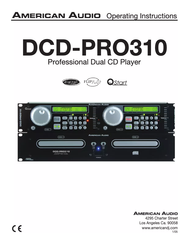 Page 1 de la notice Manuel utilisateur American Audio DCD-PRO310