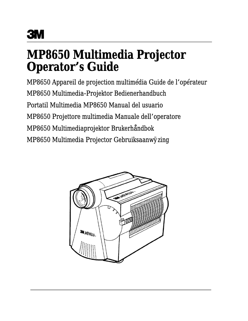 Page n°1 - Manuel utilisateur 3M MP8650
