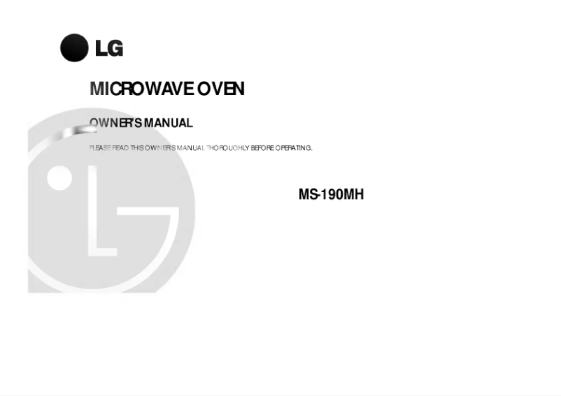 Page 1 de la notice Manuel utilisateur LG MS-190MH