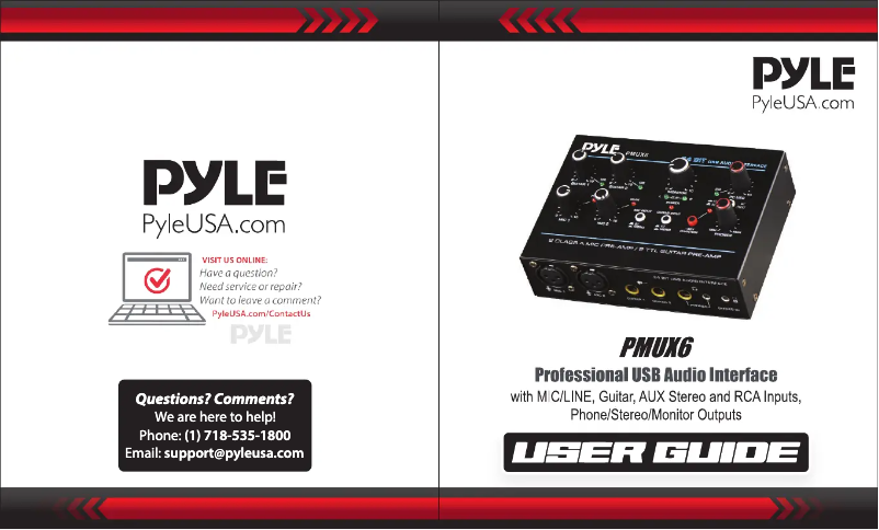 Page 1 de la notice Manuel utilisateur Pyle PMUX6