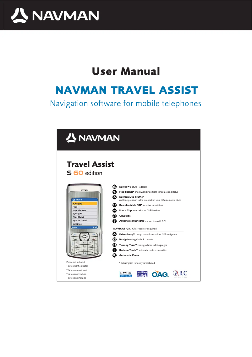 Page 1 de la notice Manuel utilisateur Navman S60