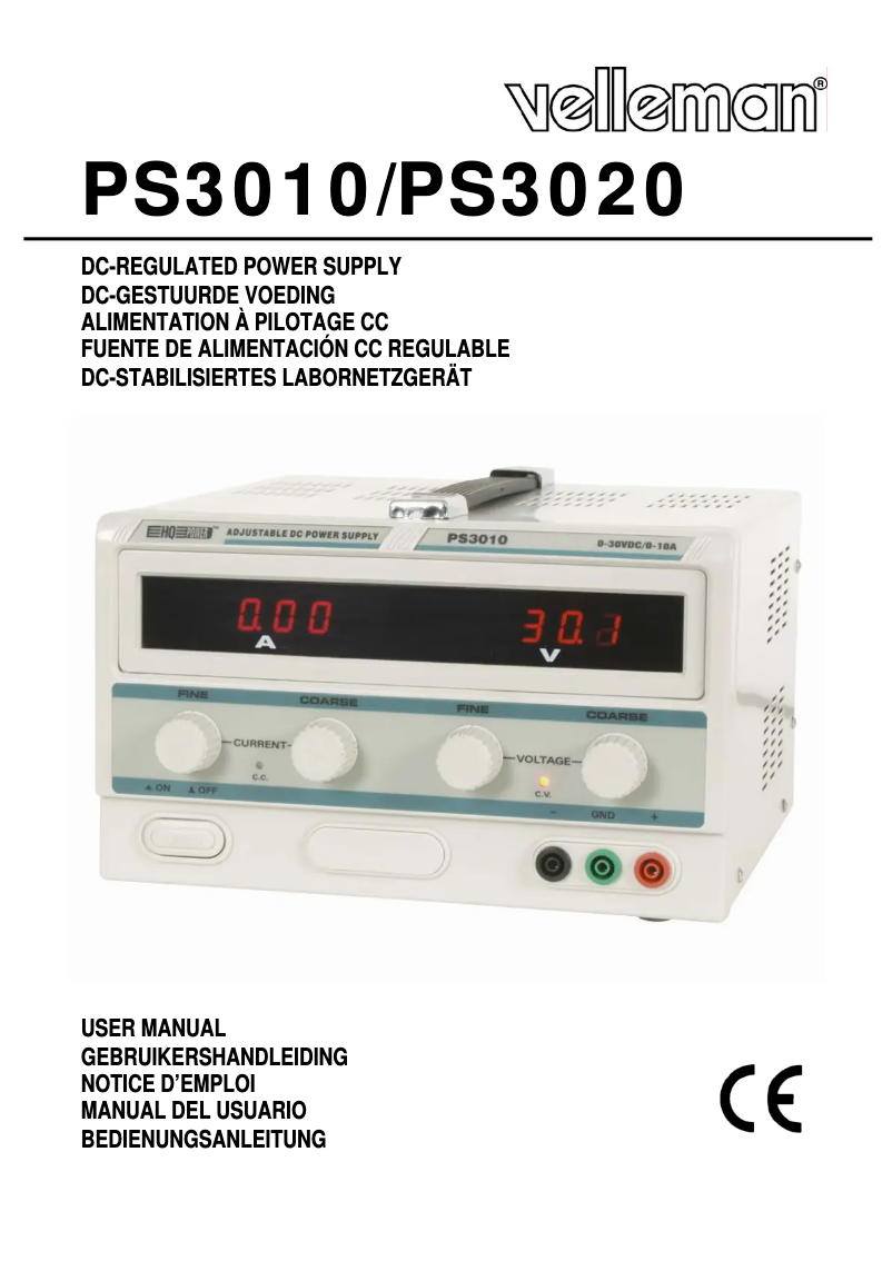 Page n°1 - Manuel utilisateur Velleman PS3020