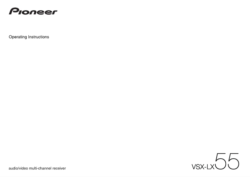 Image de la première page du manuel de l'appareil VSX-LX55