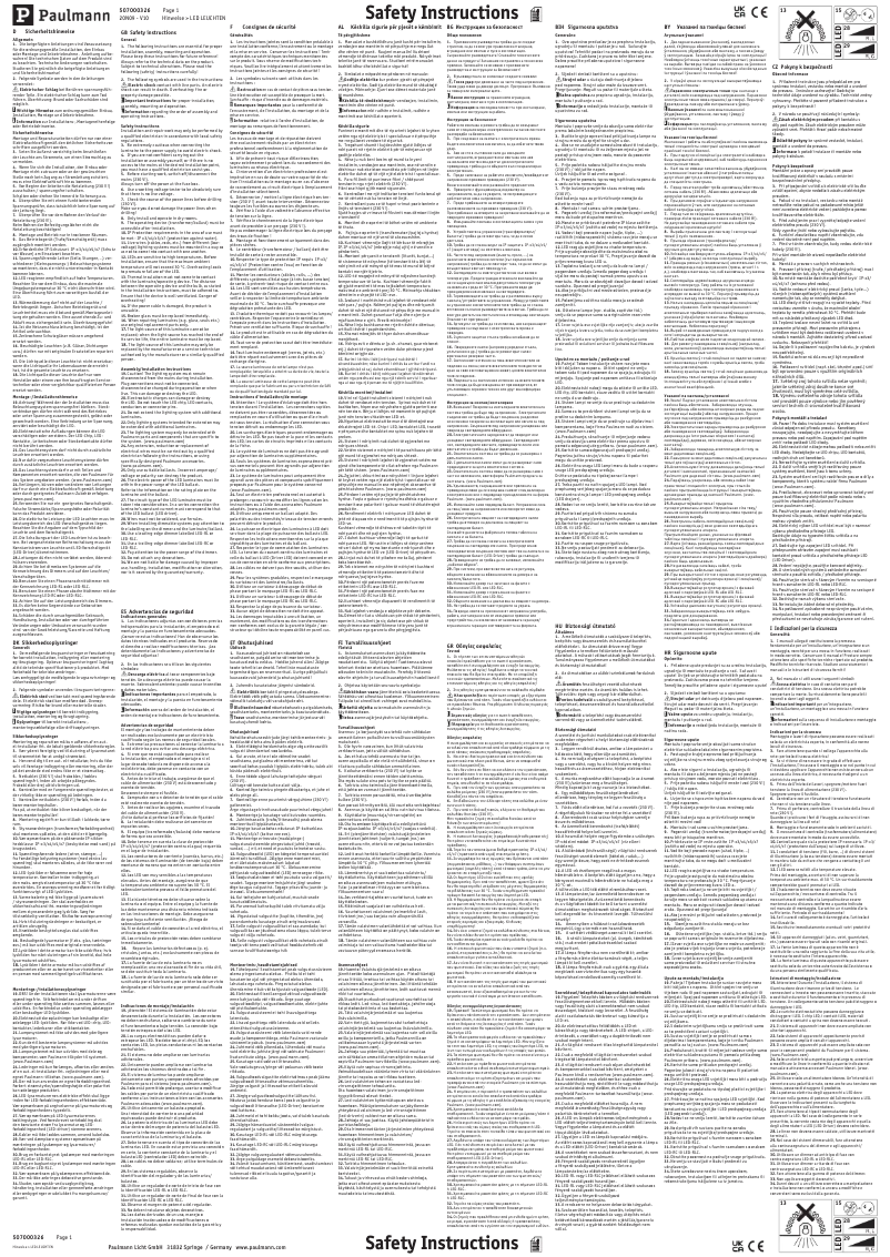 Page 1 de la notice Manuel utilisateur Paulmann Noora