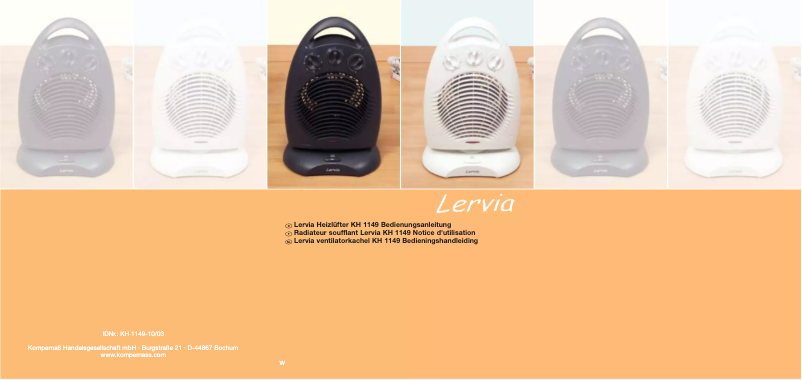 Page n°1 - Manuel utilisateur Lervia KH 1149