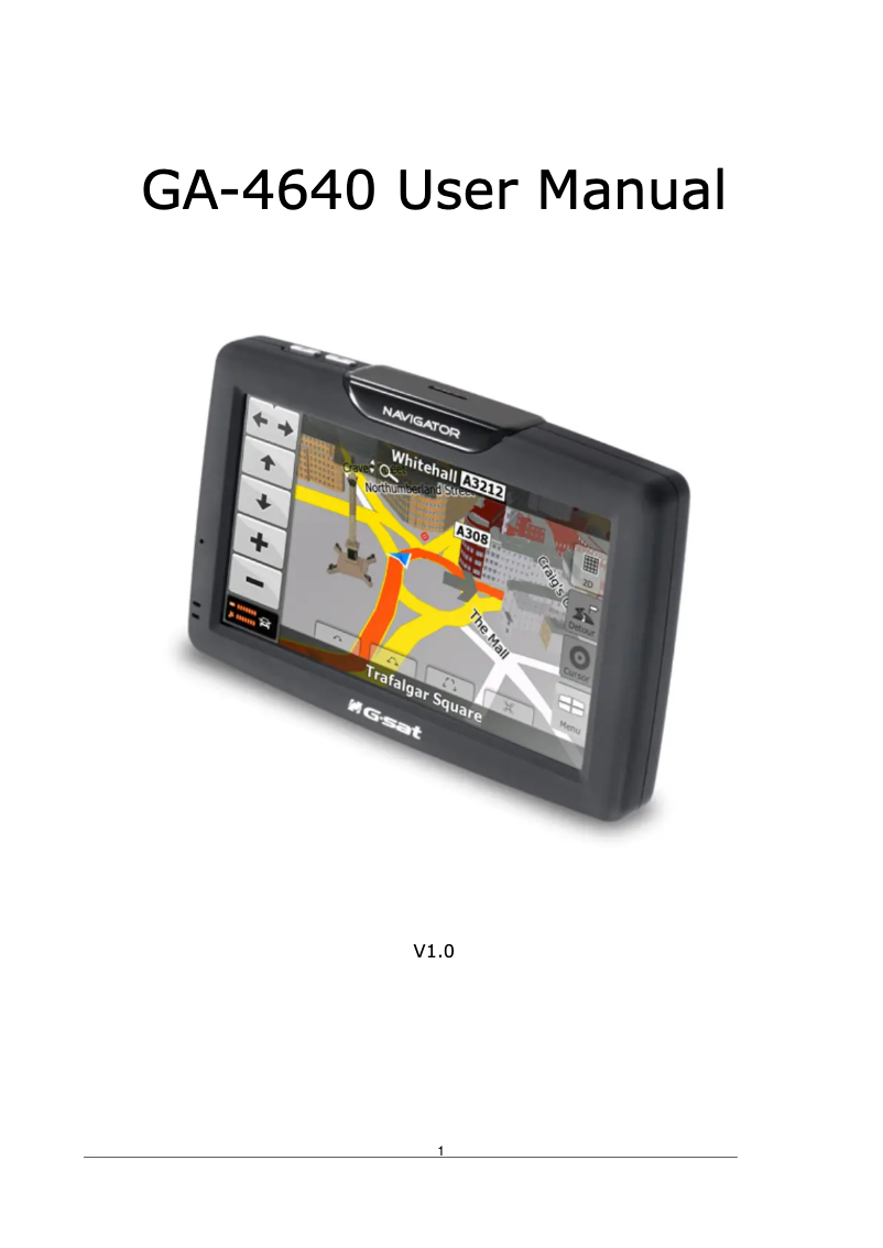 Page n°1 - Manuel utilisateur GlobalSat GA-4640
