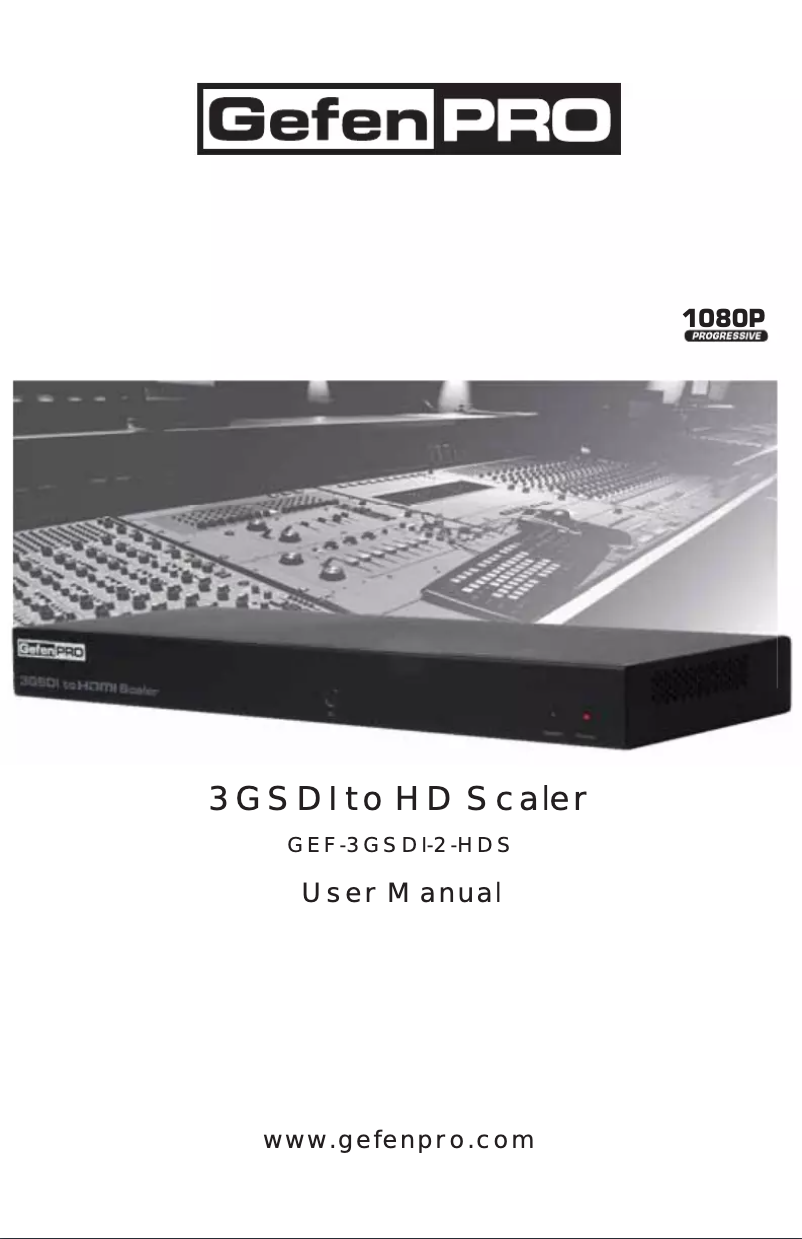 Image de la première page du manuel de l'appareil GEF-3GSDI-2-HDS