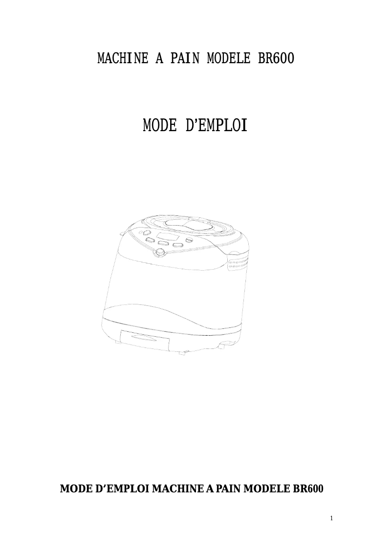 Page 1 de la notice Manuel utilisateur Holland Electro BR600