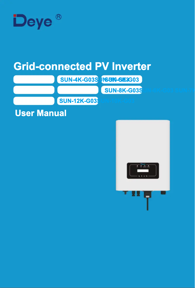 Page 1 de la notice Manuel utilisateur Deye SUN-7K-G03