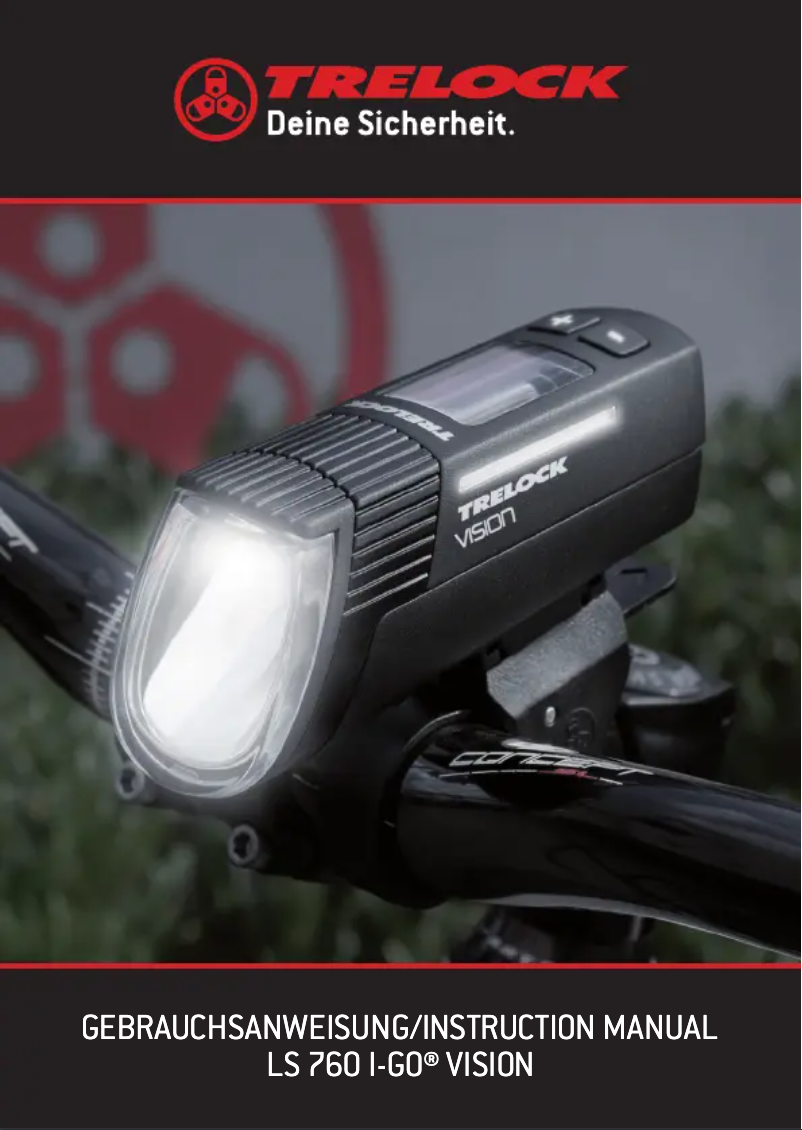 Page 1 de la notice Manuel utilisateur Trelock LS 760 I-GO Vision