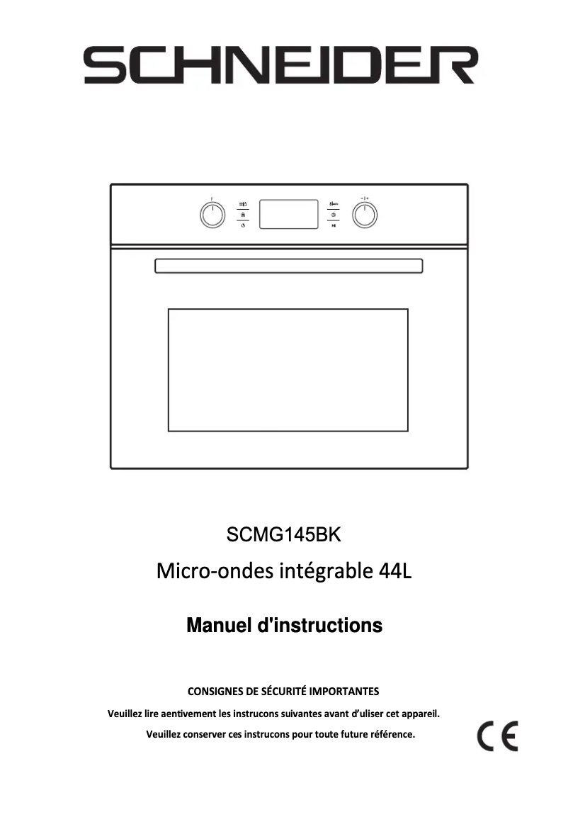 Image de la première page du manuel de l'appareil SCMG145BK