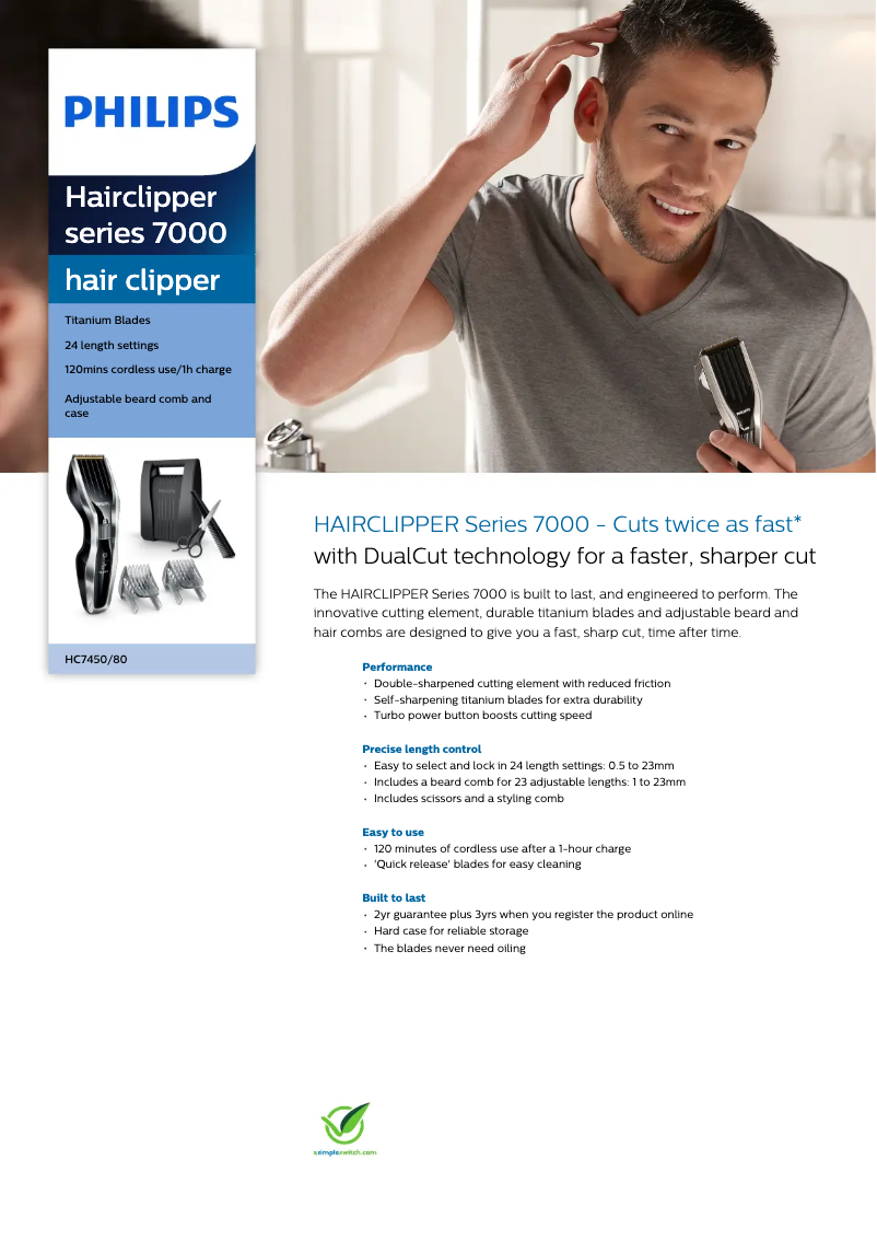 Image de la première page du manuel de l'appareil Series 7000 HC7450