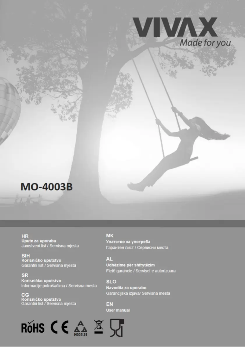 Image de la première page du manuel de l'appareil MO-4003B