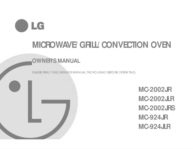 Image de la première page du manuel de l'appareil MC-2002JRS