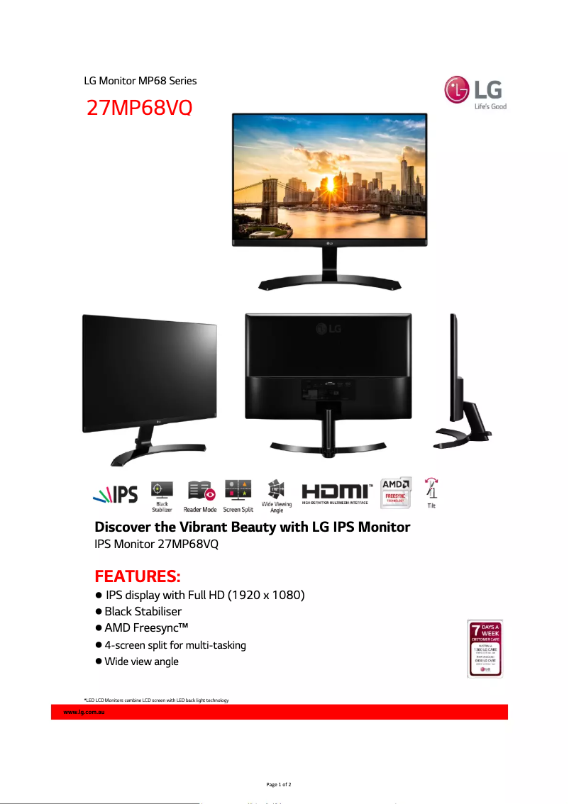 Image de la première page du manuel de l'appareil 27MP68VQ-P