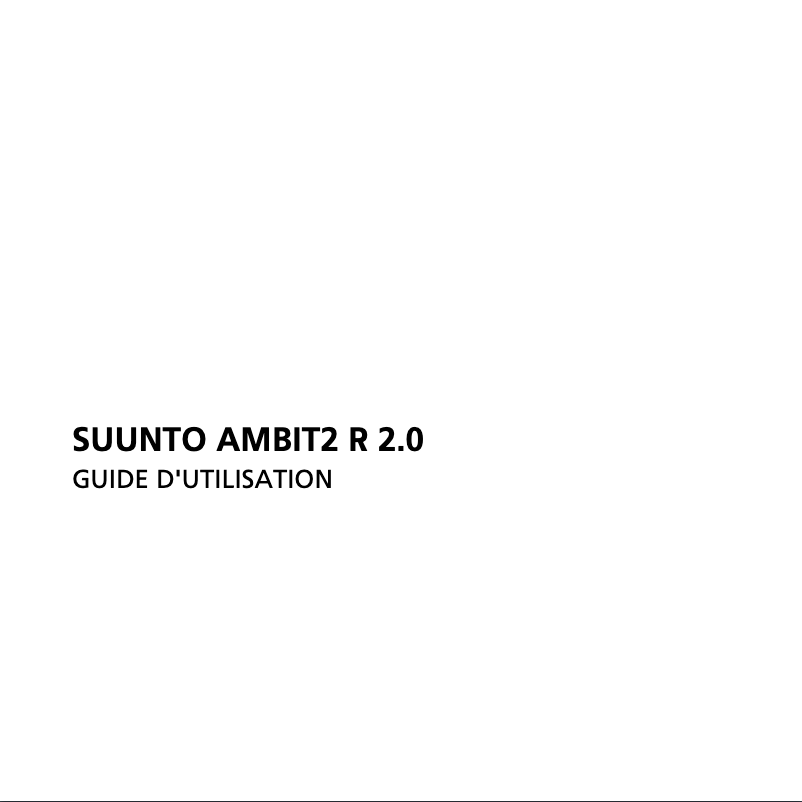 Page 1 de la notice Manuel utilisateur Suunto Ambit 2R 2.0