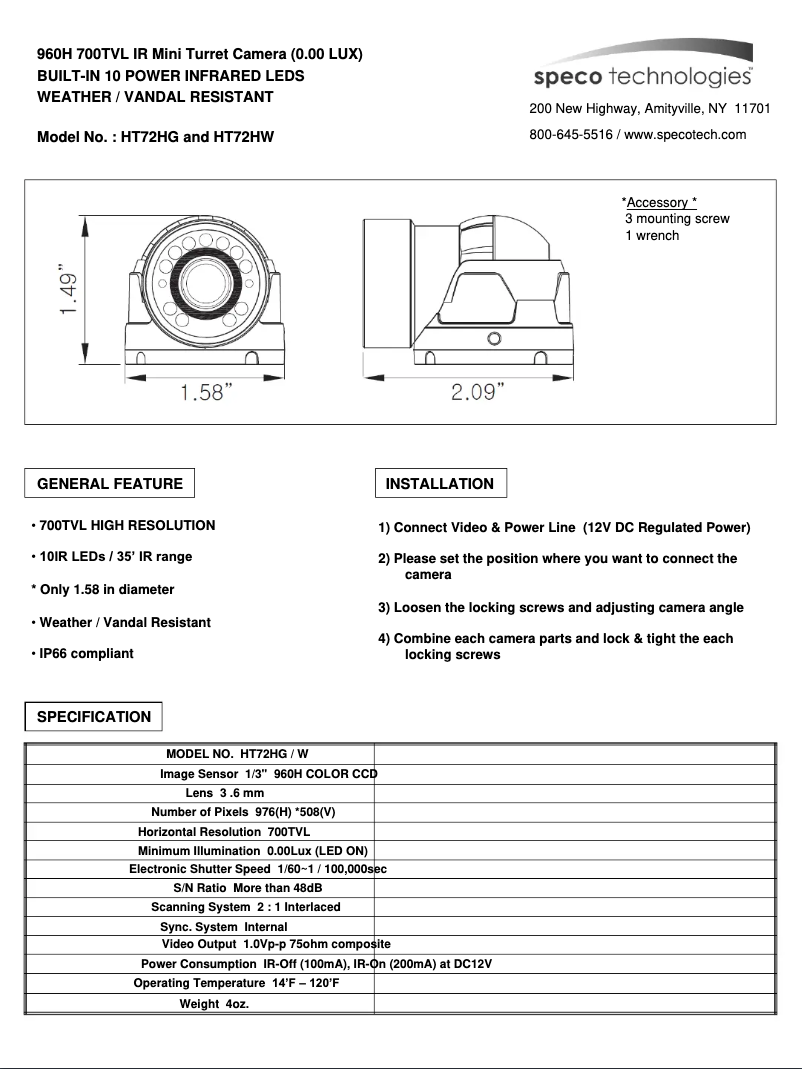 Image de la première page du manuel de l'appareil HT72HG