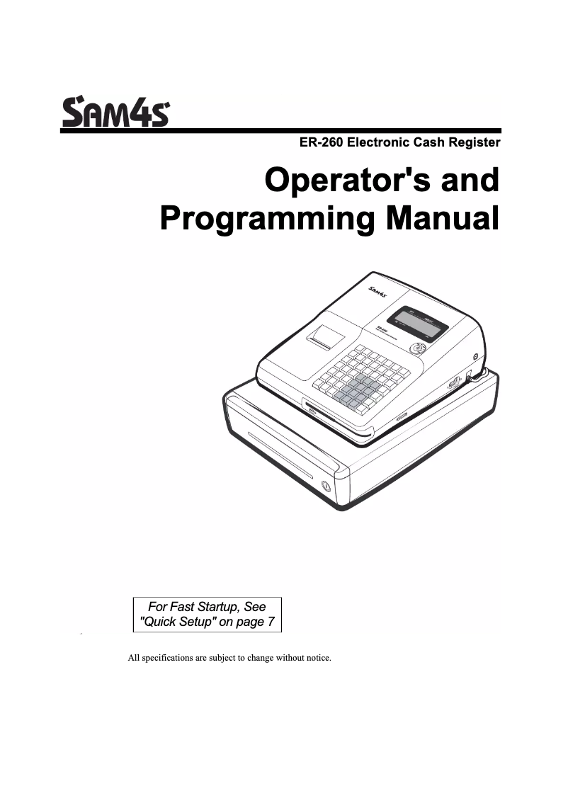 Página 1 del manual Manual de usuario Sam4S ER-260B