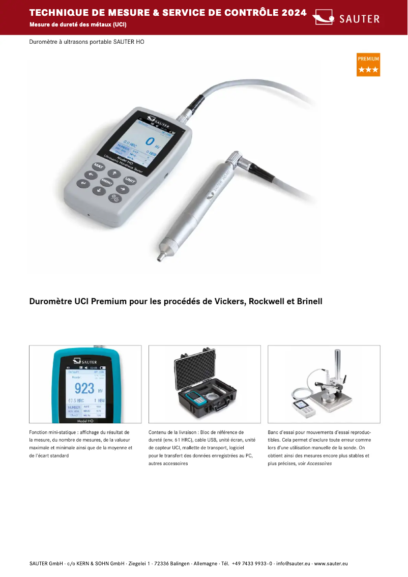 Page 1 de la notice Brochure Sauter HO 2K