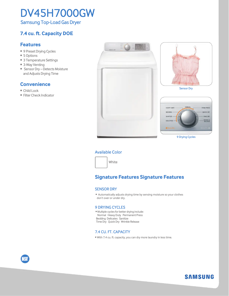 Página 1 del manual Manual de usuario Samsung DV45H7000G