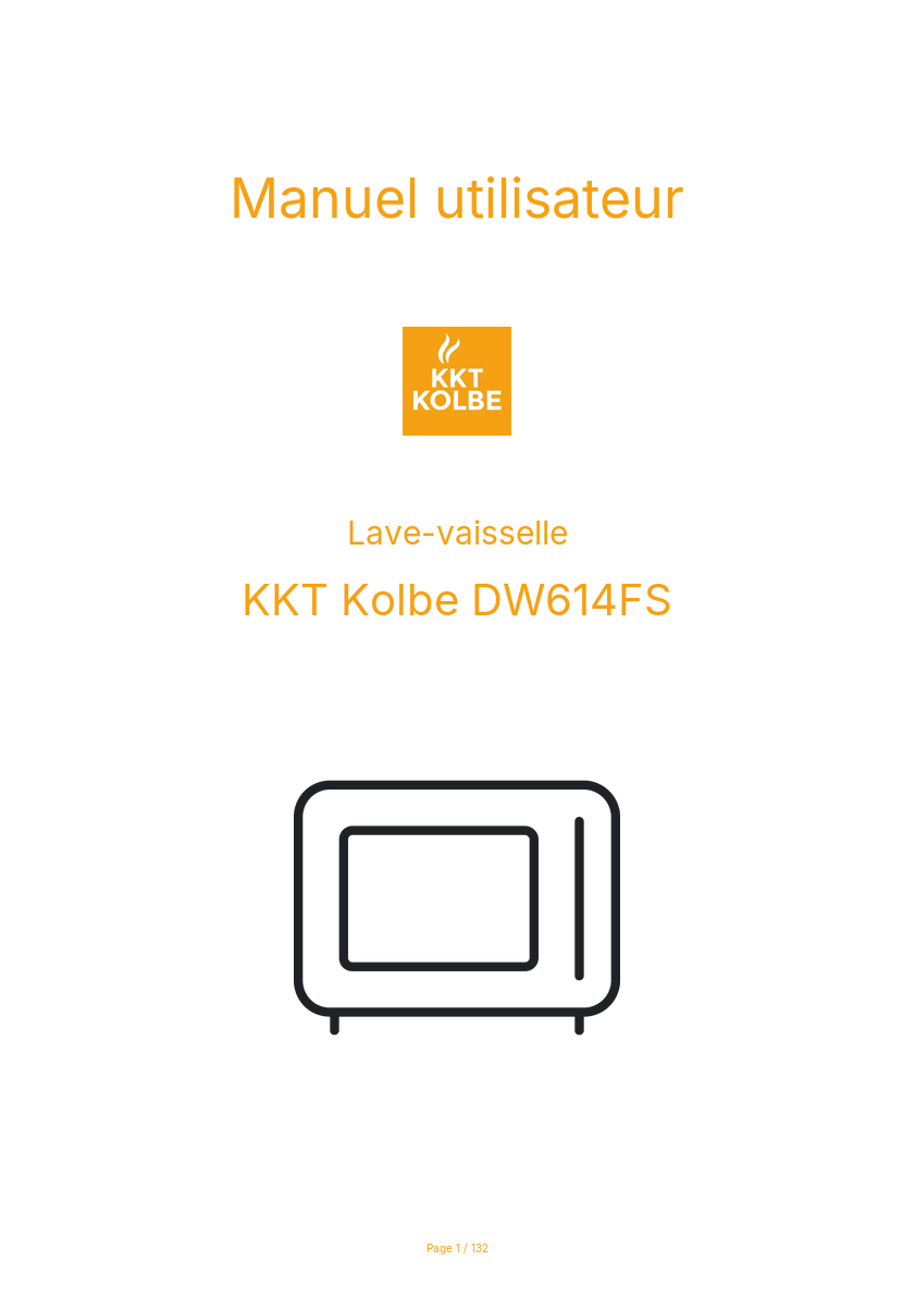 Page n°1 - Manuel utilisateur KKT Kolbe DW614FS