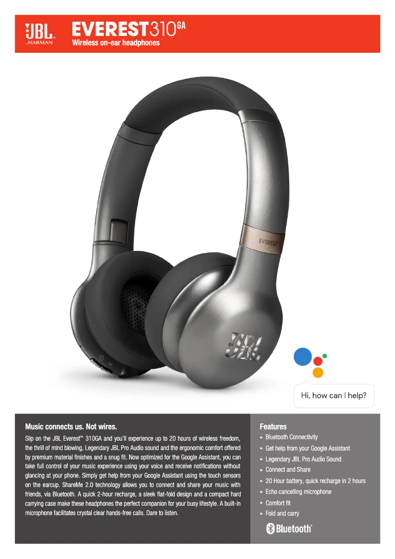 Page n°1 - Fiche technique JBL Everest 310GA