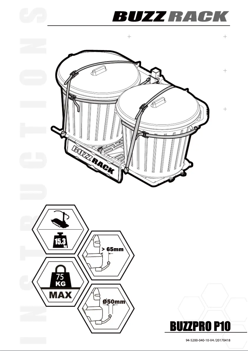 Page 1 de la notice Manuel utilisateur Buzz Rack Buzzpro P10