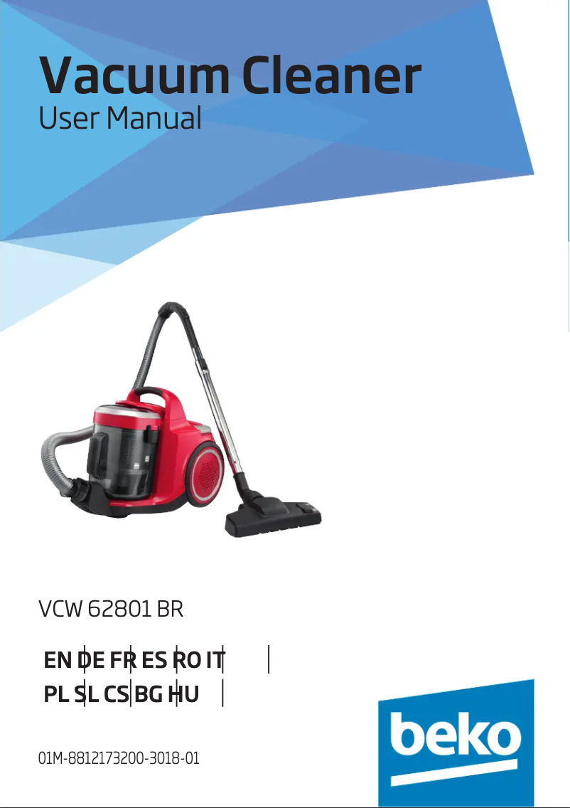 Page 1 de la notice Manuel utilisateur Beko VCW 62801 BR