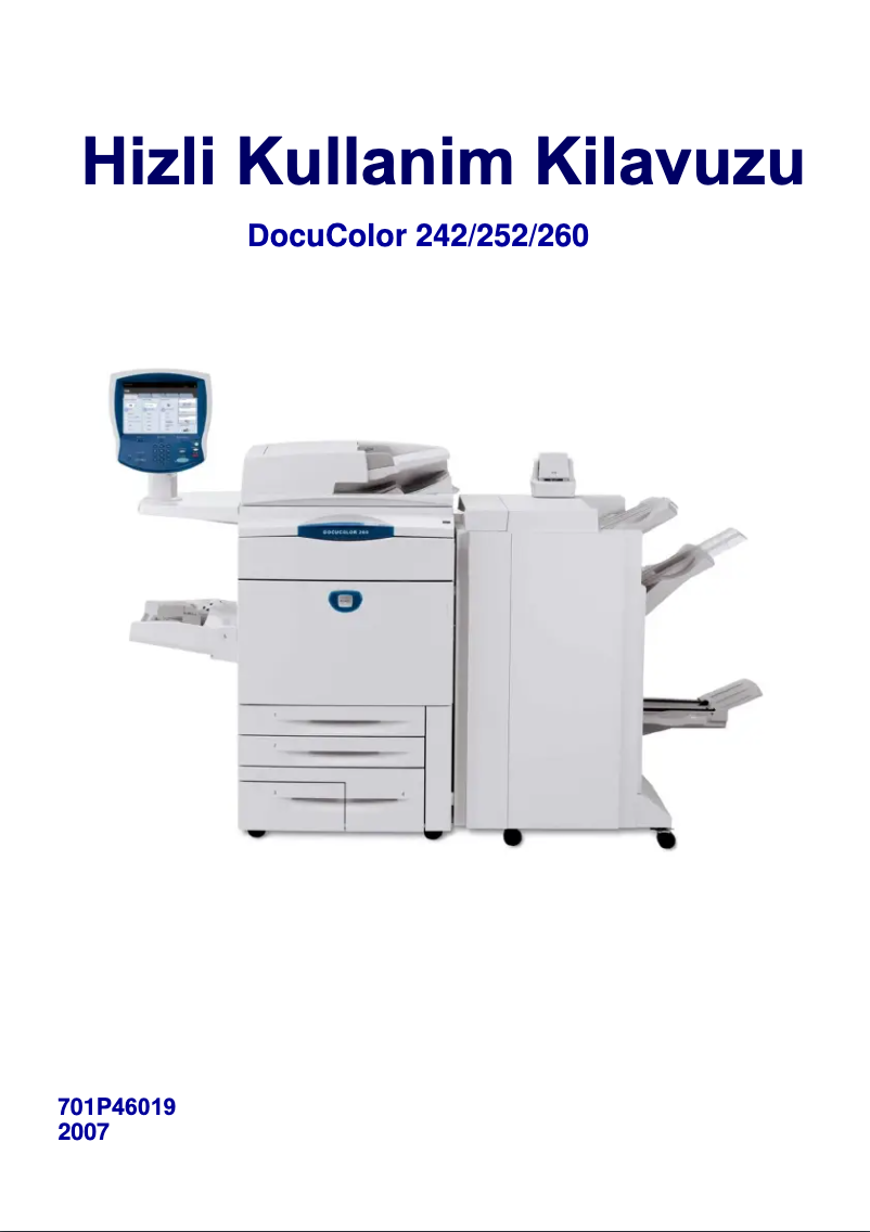 Page 1 de la notice Manuel utilisateur Xerox DocuColor 242