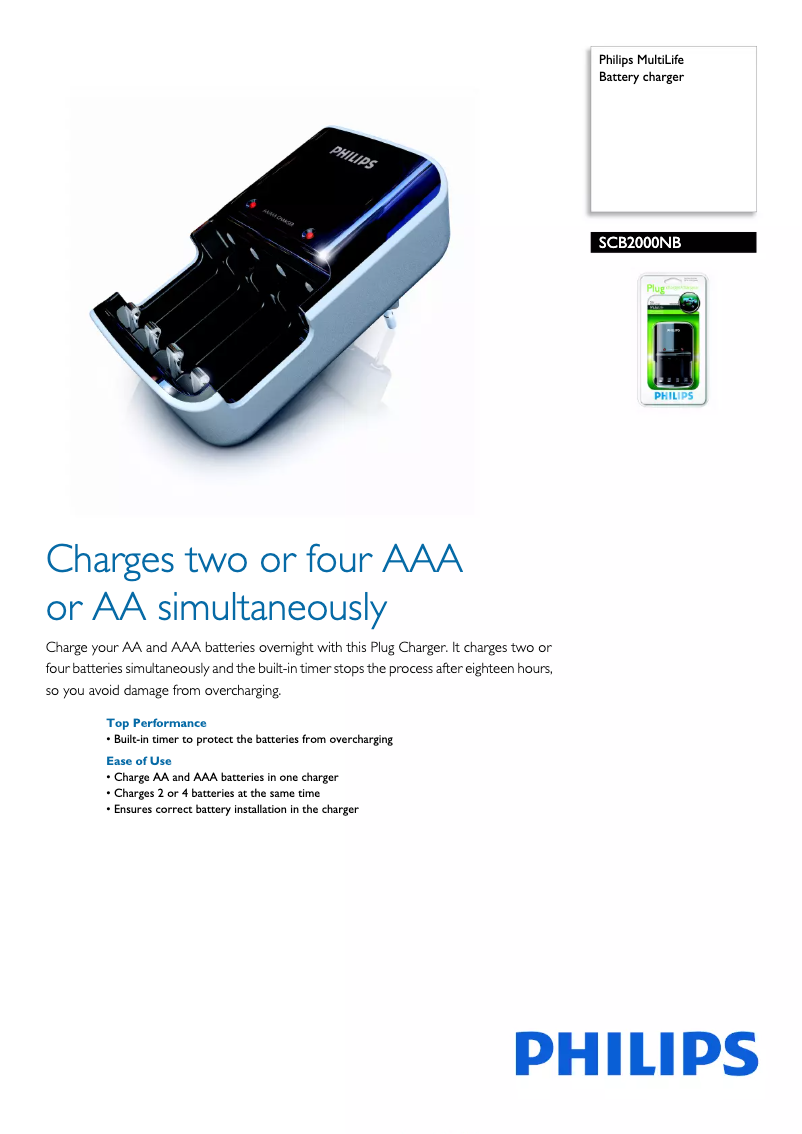 Page 1 de la notice Brochure Philips SCB2000NB