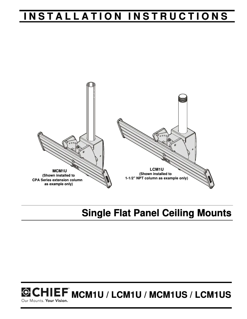 Page 1 of the manual User Manual Chief MCM1U