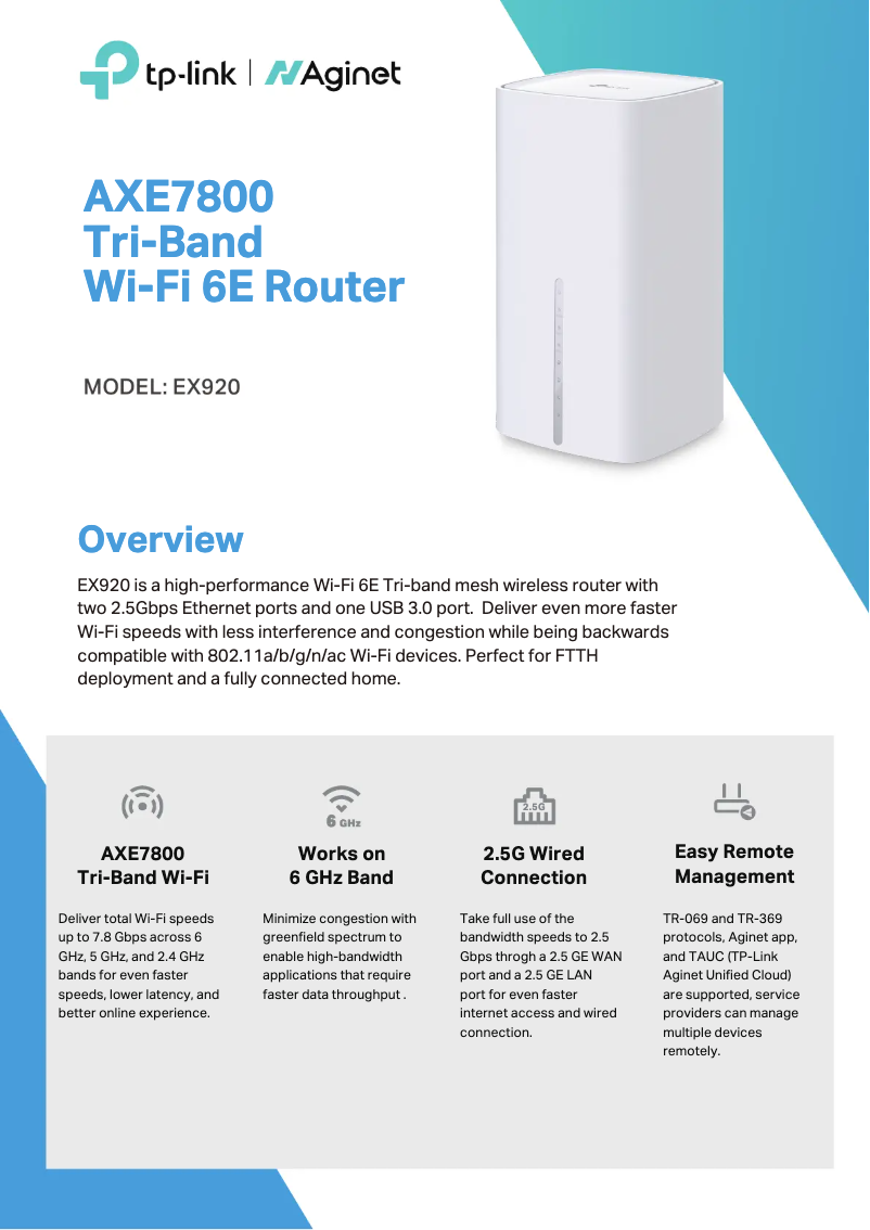 Page n°1 - Fiche technique TP-Link Archer AXE95