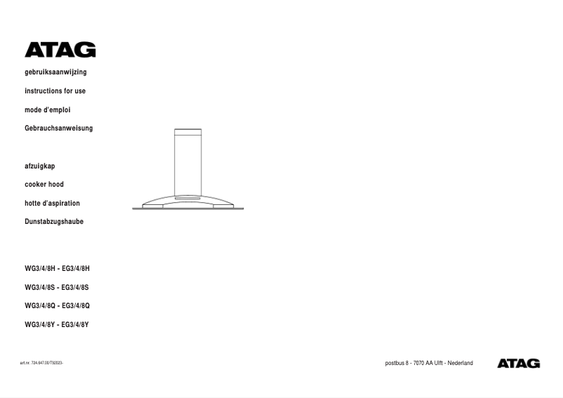 Page 1 de la notice Manuel utilisateur Atag WG811Y5U