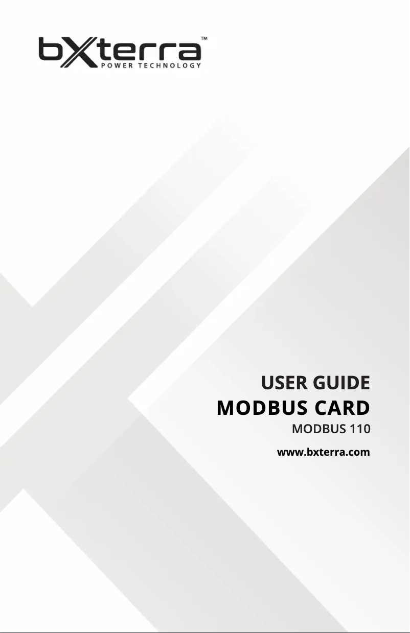 Page 1 de la notice Manuel utilisateur Bxterra MODBUS-110