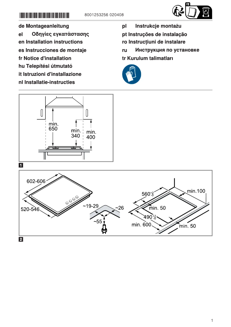 Page 1 de la notice Instructions / montage Siemens ER6A6PB70D