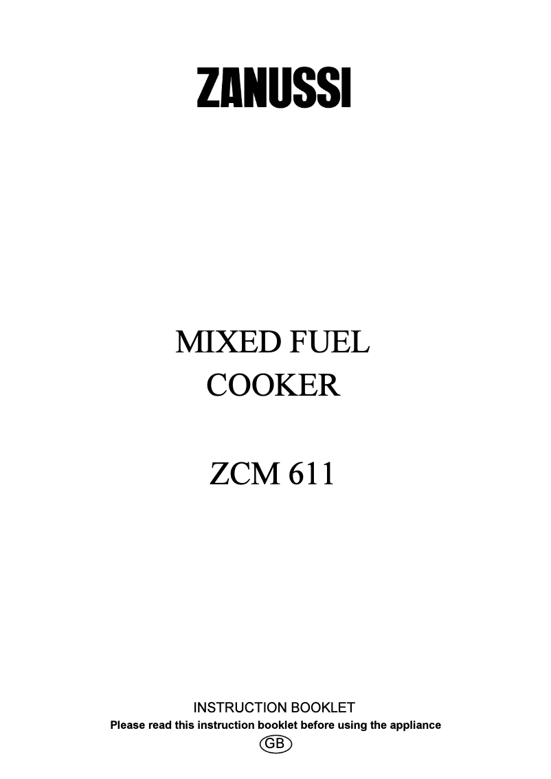 Image de la première page du manuel de l'appareil ZCM611X