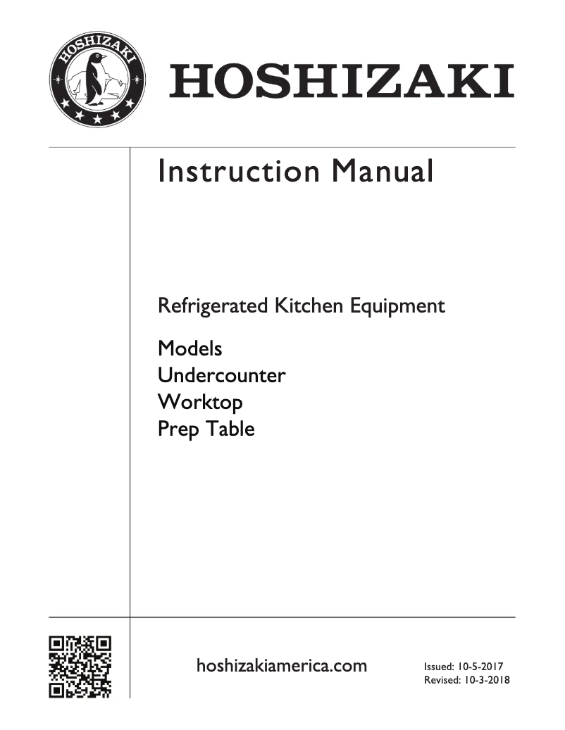 Page n°1 - Manuel utilisateur Hoshizaki UR27A-LP