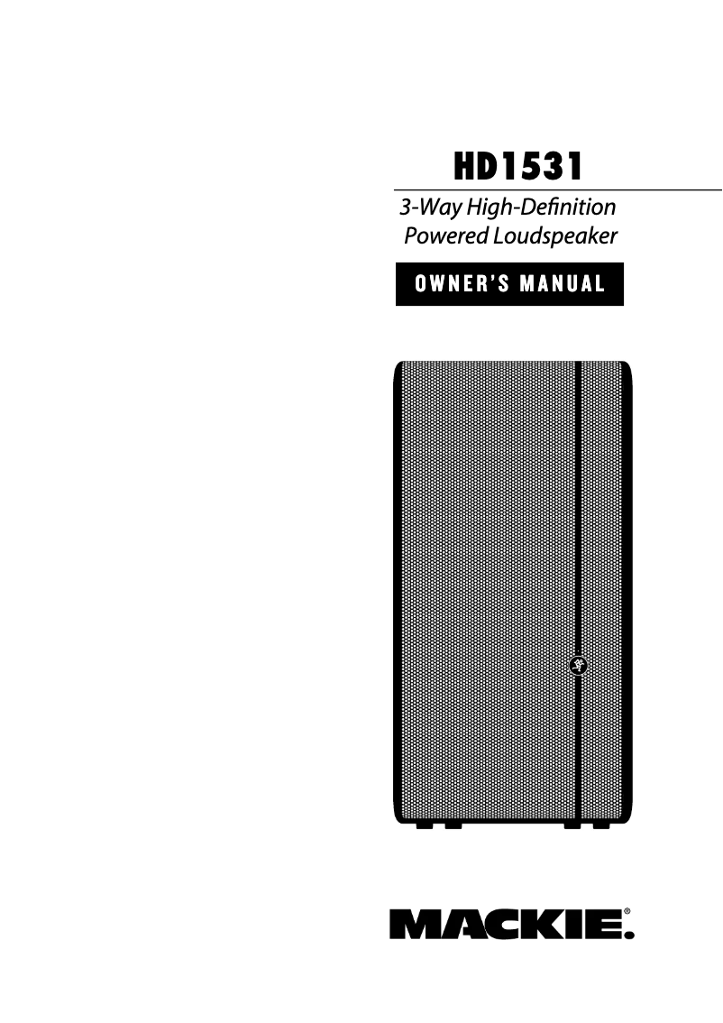 Page n°1 - Manuel utilisateur Mackie HD1531