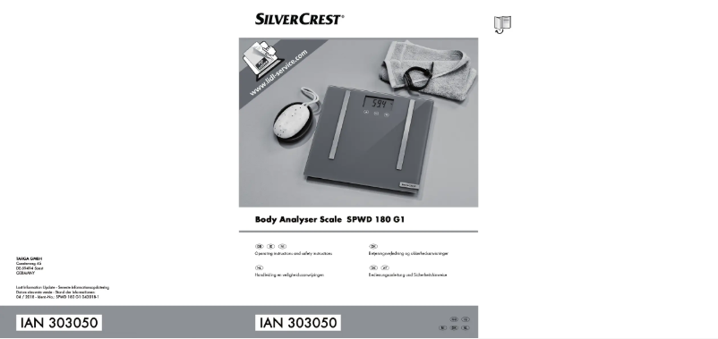 Page n°1 - Manuel utilisateur SilverCrest SPWD 180 G1