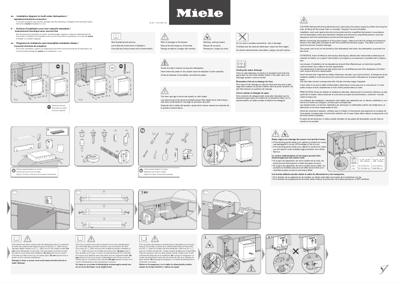 Page 1 de la notice Instructions / montage Miele G 7106 SCU