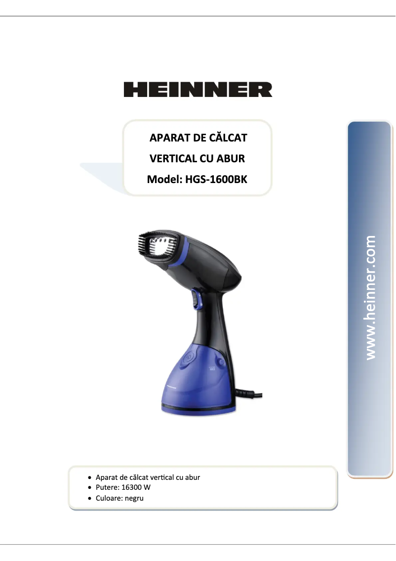 Page 1 de la notice Manuel utilisateur Heinner HGS-1600BK