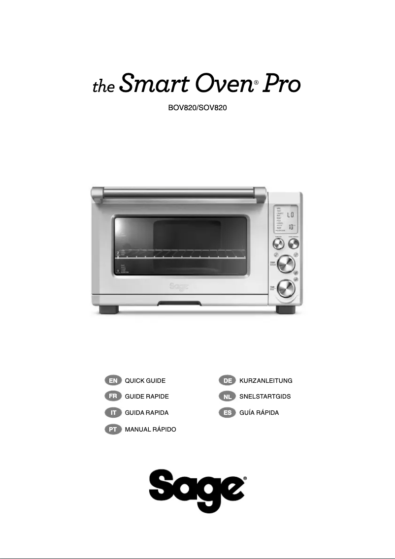 Page 1 of the manual User Manual Sage the Smart Oven Pro BOV820