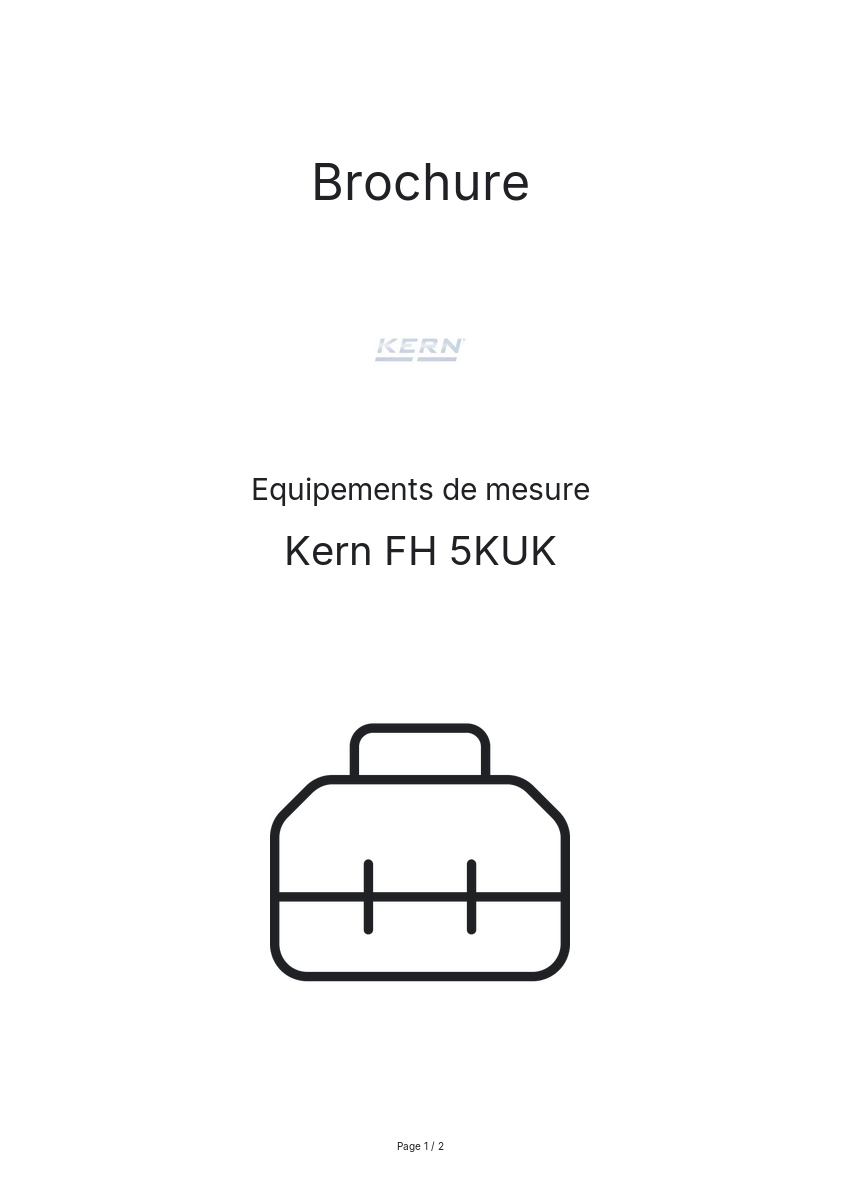 Page n°1 - Brochure Kern FH 5KUK