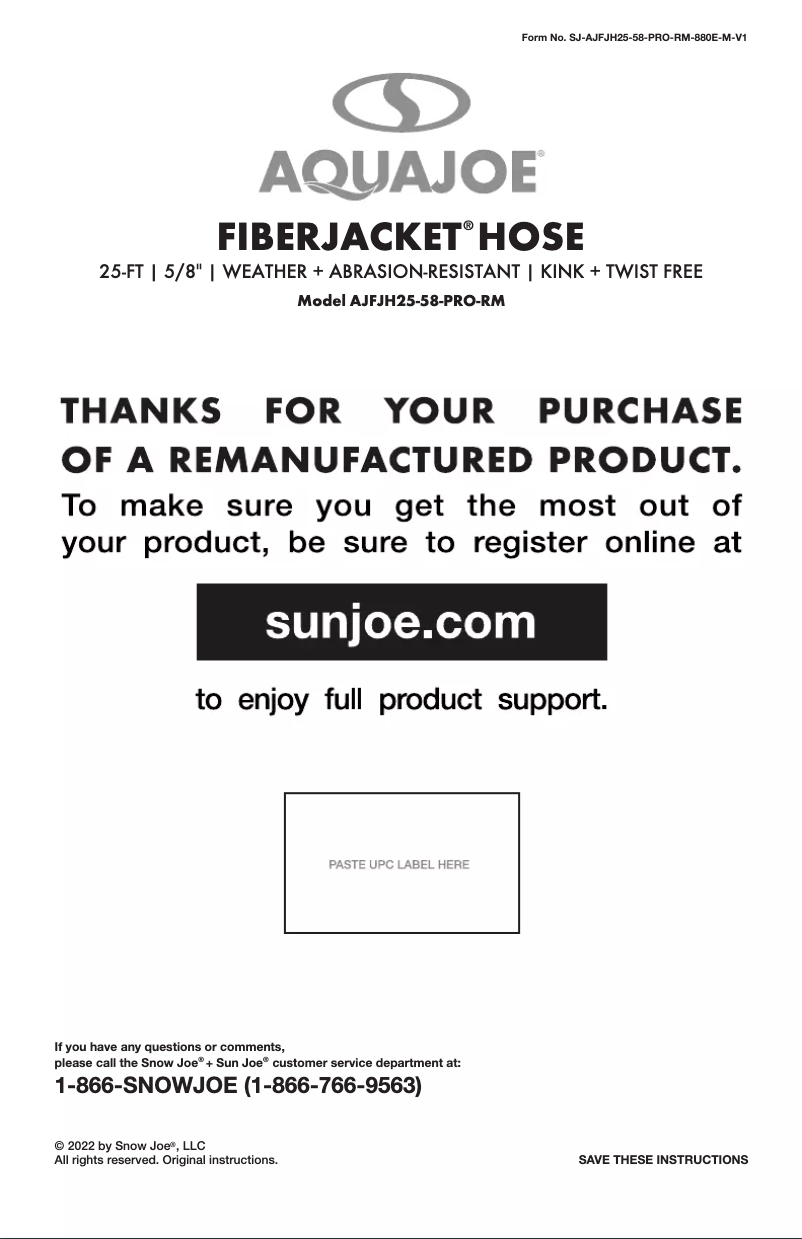 Imagen de la primera página del manual del dispositivo AJFJH25-58-PRO-RM