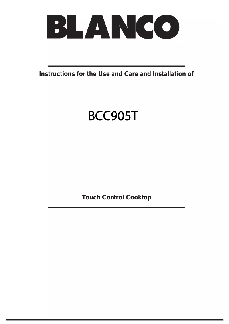 Image de la première page du manuel de l'appareil BCC905T