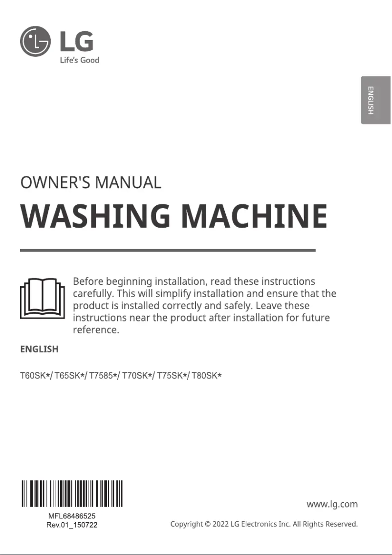 Page 1 de la notice Manuel utilisateur LG T75SKSF1Z