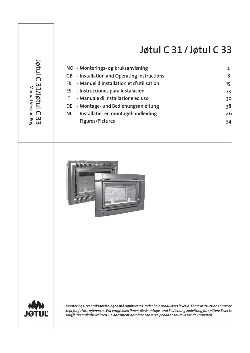 Page n°1 - Manuel utilisateur Jøtul C 33